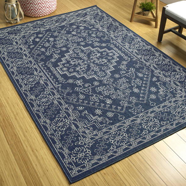 Canora Grey Kirsty Navy Indoor/Outdoor Rug & Reviews Wayfair
